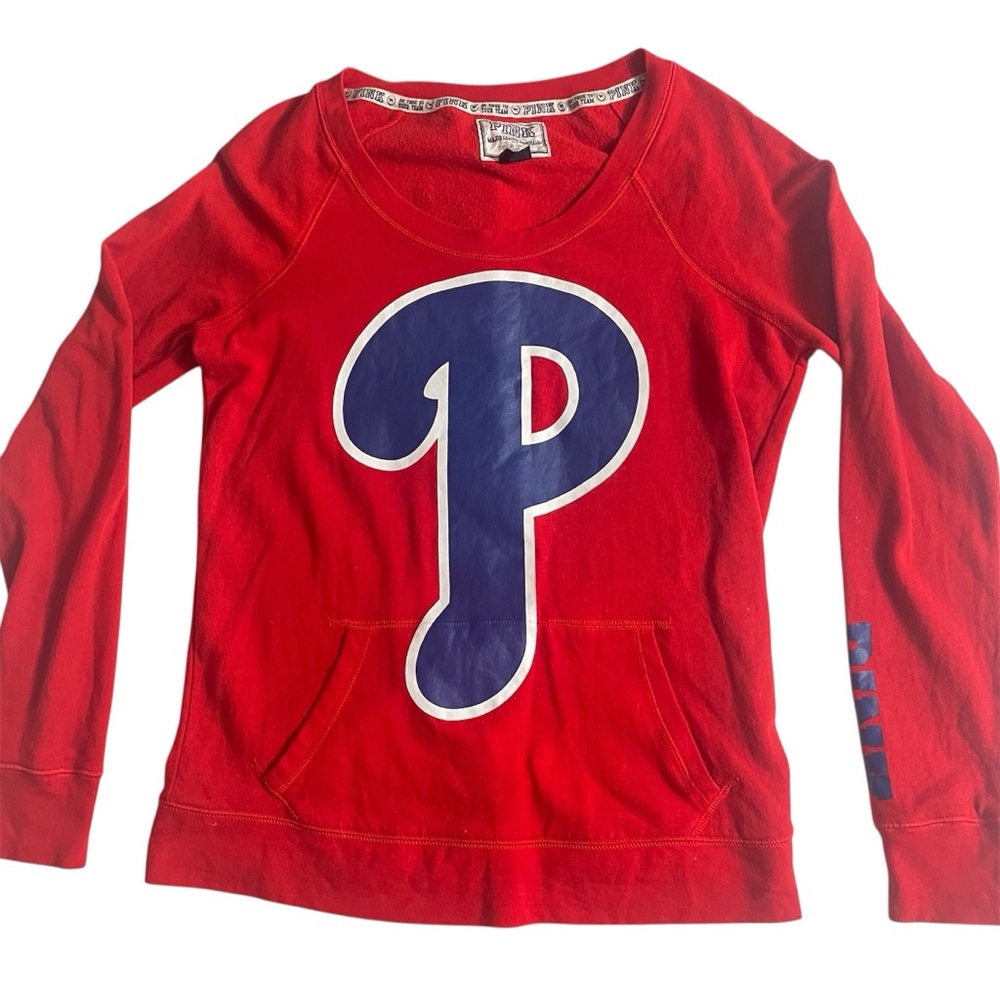 VS Pink 5th & Ocean Philadelphia Phillies Women’s Red Long Sleeve Sweat Shirt L